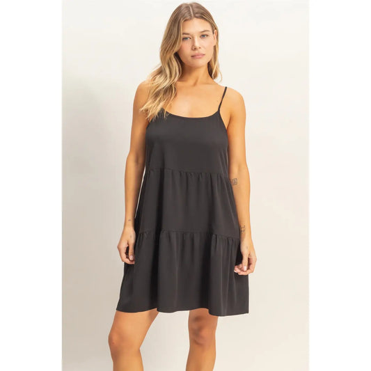 Benny Black Tiered Dress