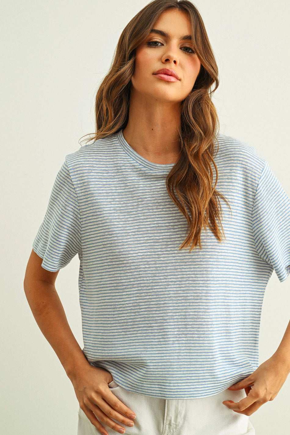 Caroline Blue Short Sleeve