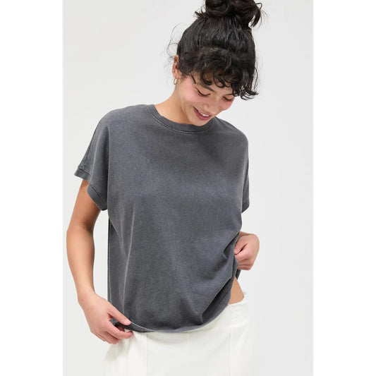 Lea Cap Sleeve Charcoal