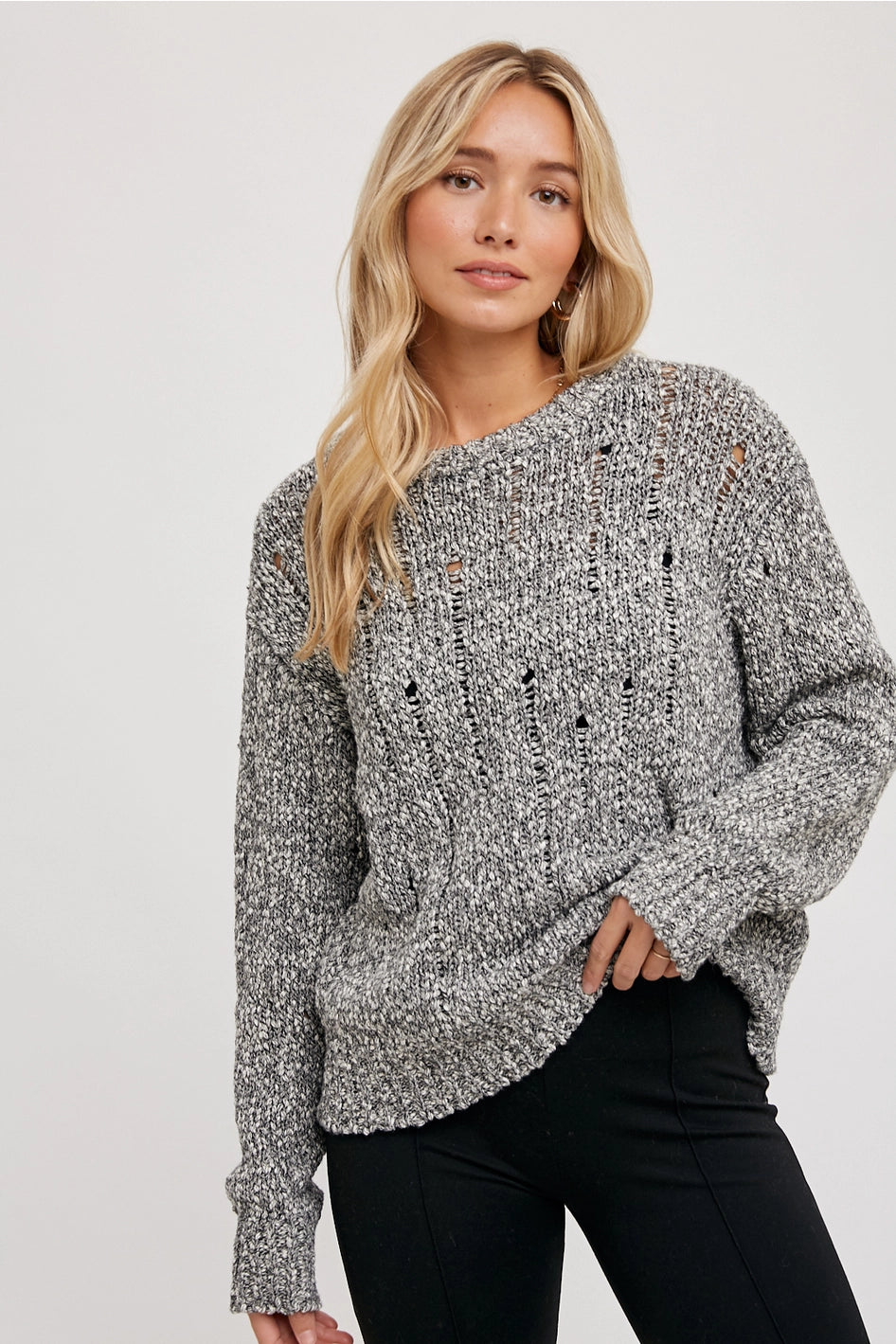 Margot Distressed Knit Sweater