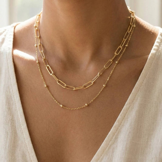 Paige Double Layer Gold Necklace